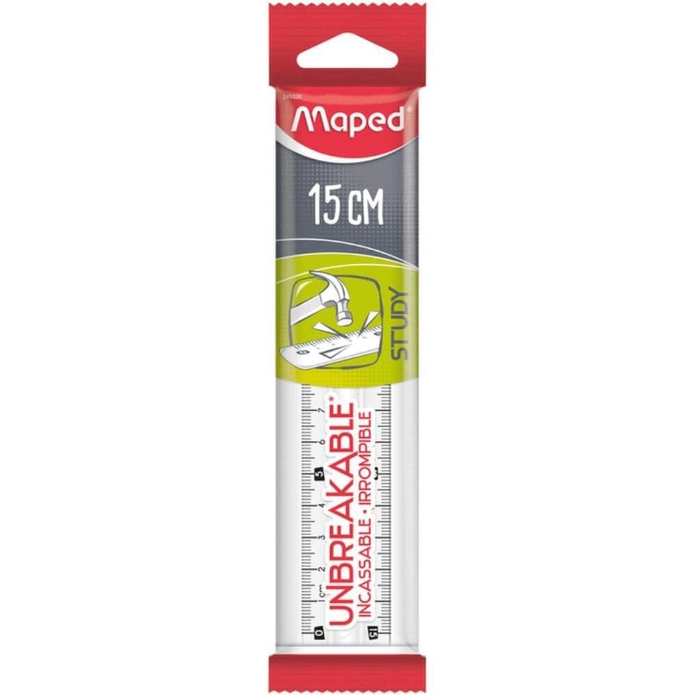 Regla Maped Study 15cm Irrompible Transparente