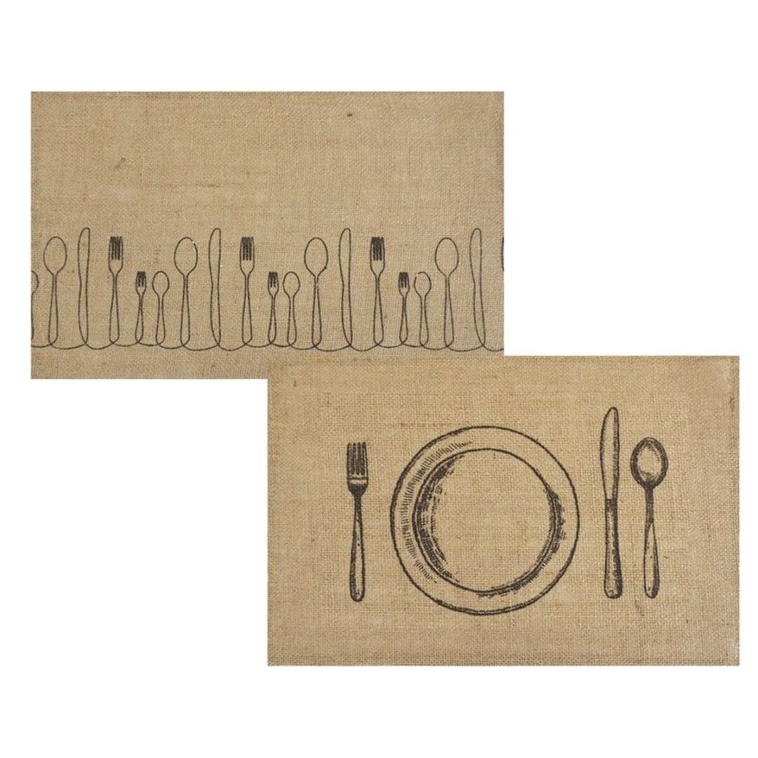 Individual 30x45 Yute Cubiertos