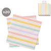 Juego de 20 Servilletas 33x33 Rayas