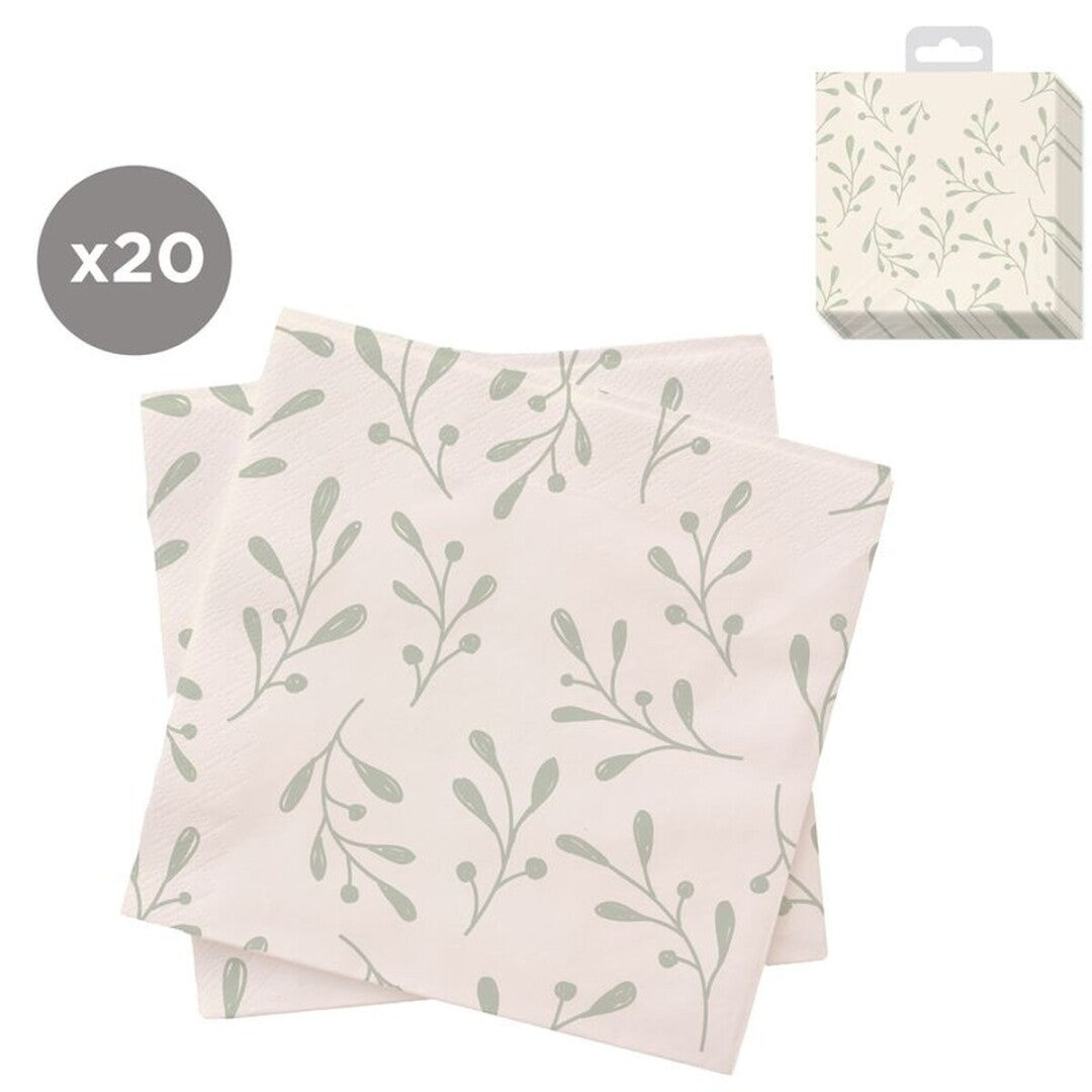 Juego de 20 Servilletas 33x33 Hojas