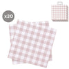Juego de 20 Servilletas 33x33 Vichy Rosa