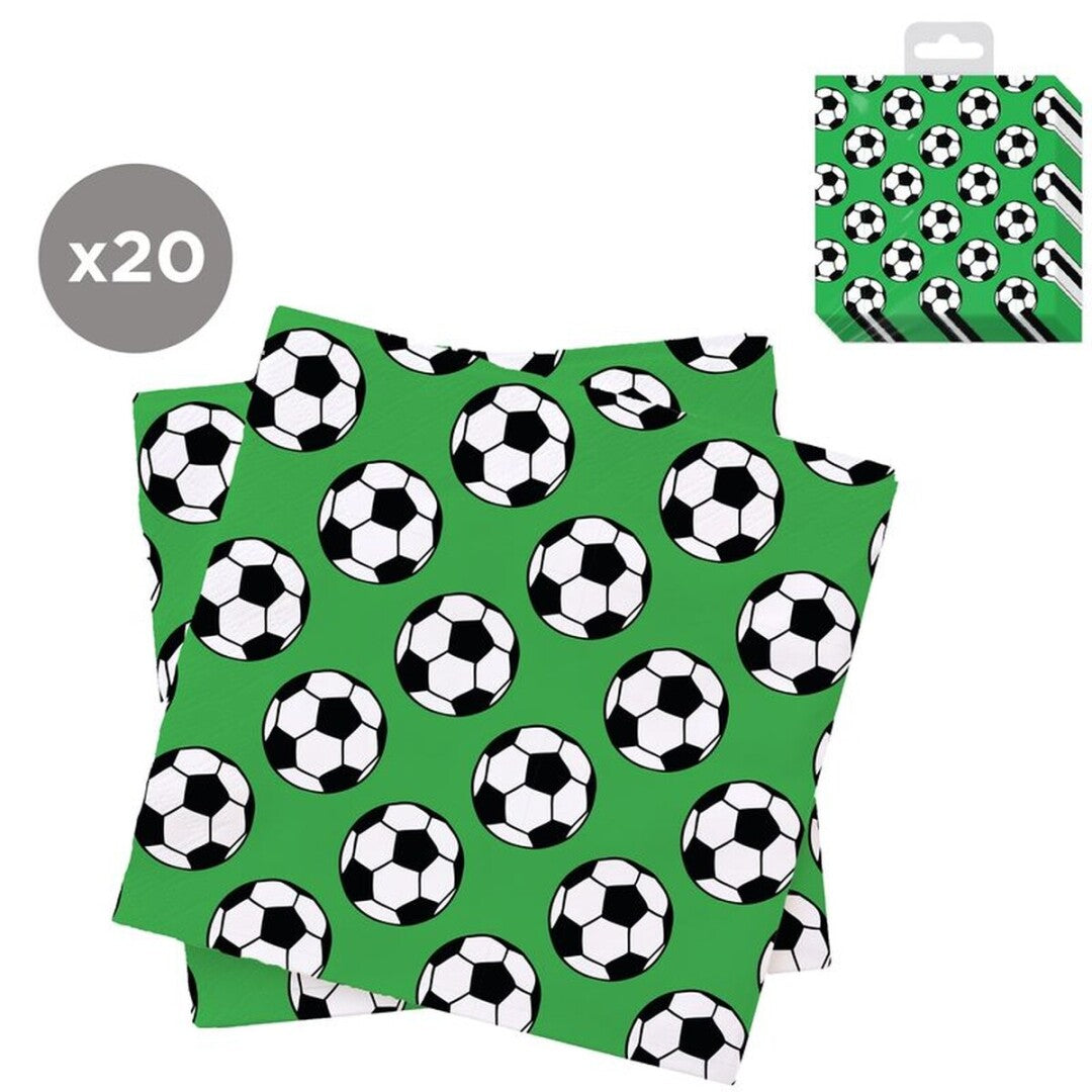 Juego de 20 Servilletas 33x33 Fútbol