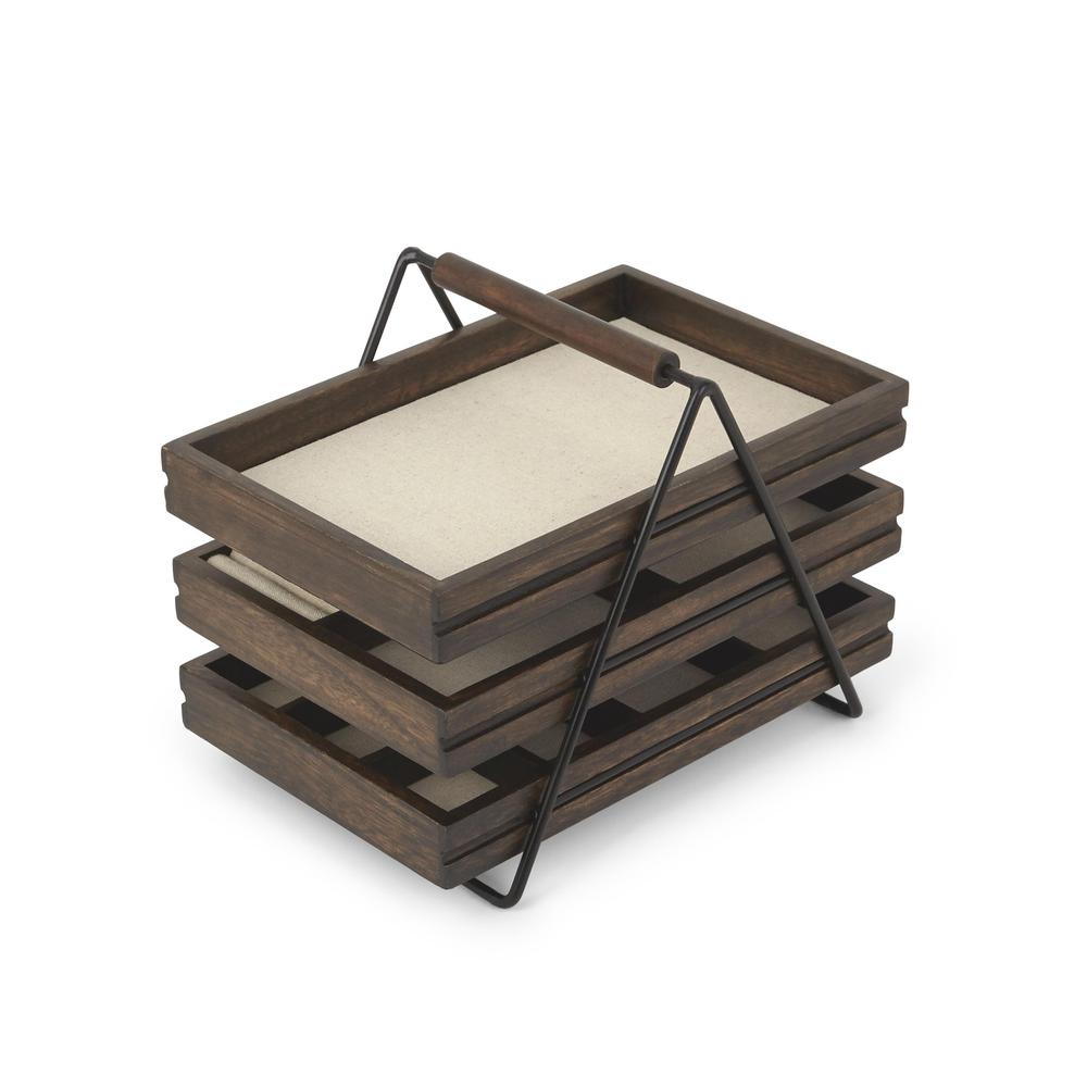 Joyero Tres Bandejas Nogal