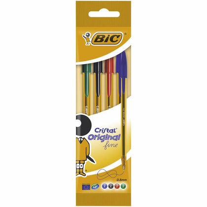 Blister 4 bolígrafos cristal fine Bic