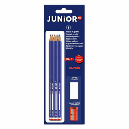 Blister 6 lápices +1 sacapuntas+1 goma Alpino Junior