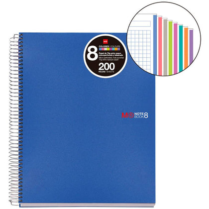 Cuaderno A5 Notebook 8 Pp Azul 200 Hojas