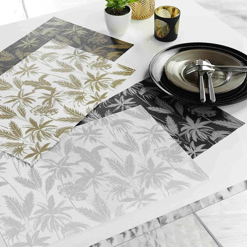 Mantel Individual 28,5x43,5cm Pvc Negro/Plata