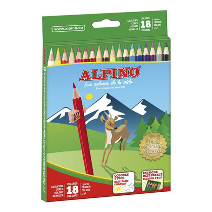 Caja 18 lápices colores largos Alpino WF