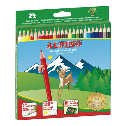 Caja 24 lápices largos de colores Alpino WF