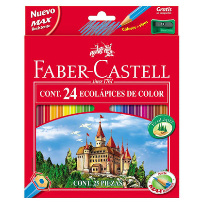 Caja de 24 Ecolápices de Color Castillo Faber-Castell