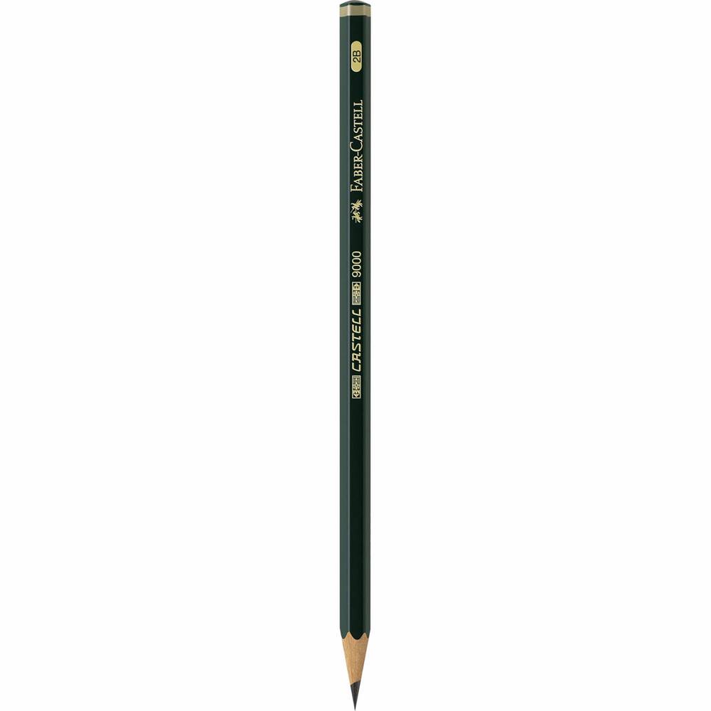 Lápiz CASTELL 9000 Graduación 2B para Escribir y Abocetar Faber Castell Negro