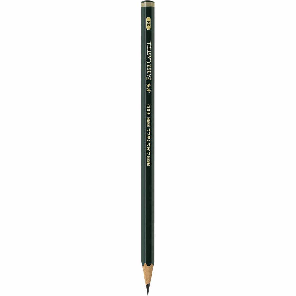 Lápiz CASTELL 9000 Graduación 3B para Escribir y Abocetar Faber Castell Negro