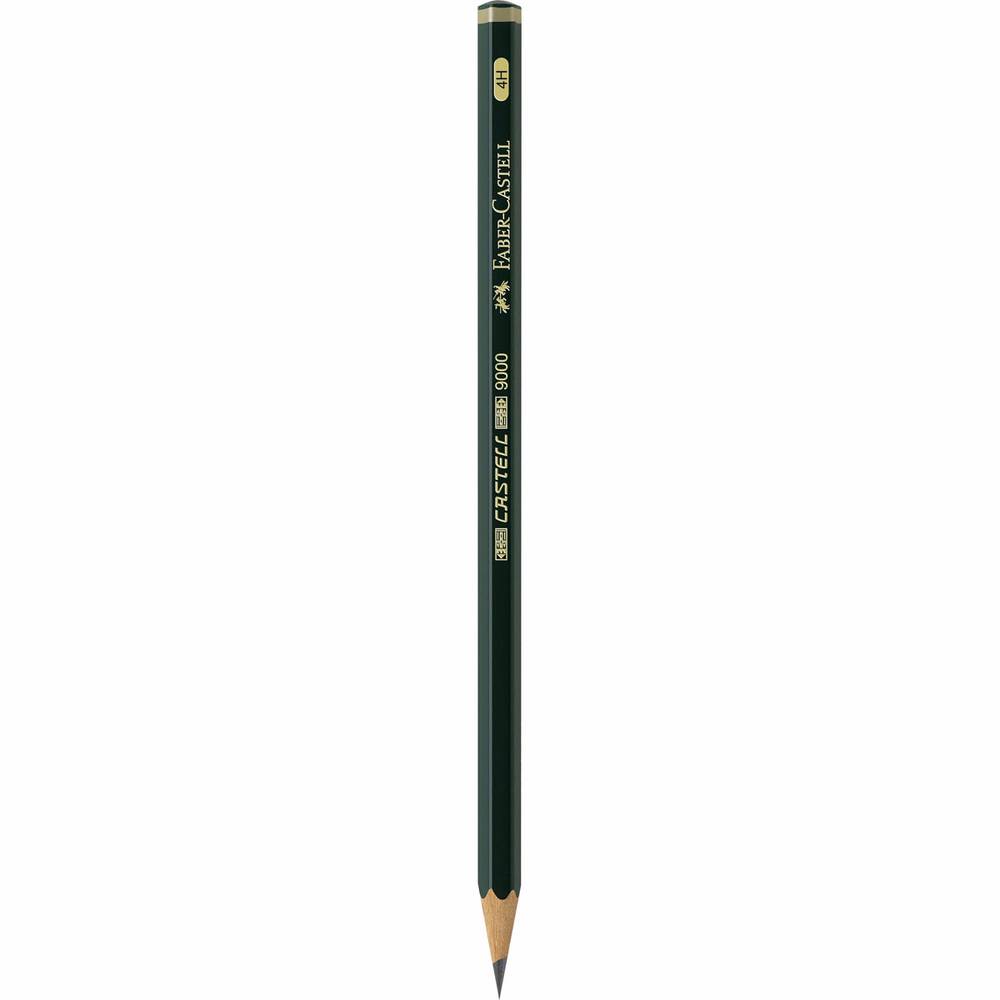 Lápiz CASTELL 9000 Graduación 4H para Escribir y Abocetar Faber Castell Negro