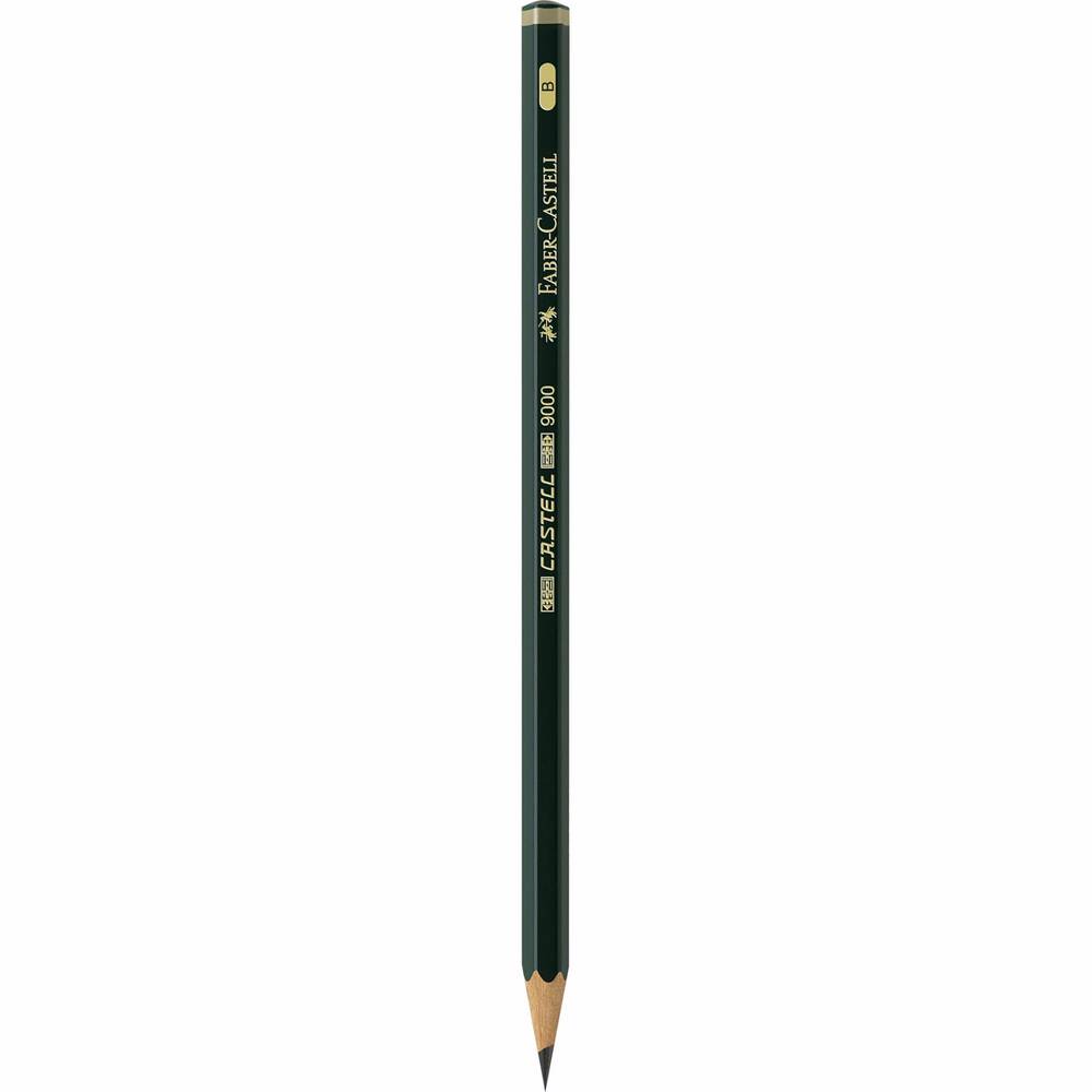 Lápiz CASTELL 9000 Graduación B para Escribir y Abocetar Faber Castell Negro