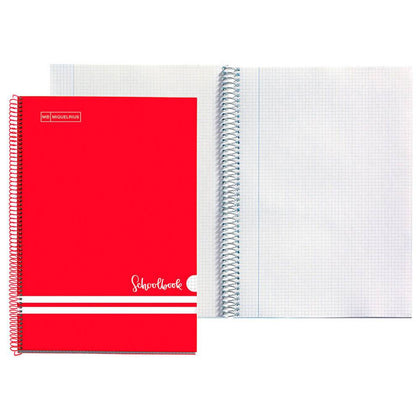 Cuaderno Folio Cuadriculado Miquelrius Rojo 80 Hojas