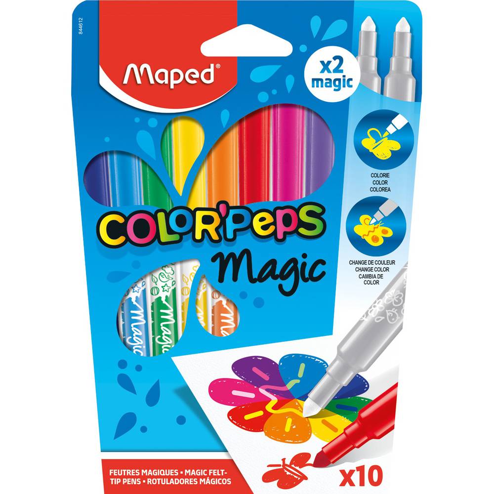 Pack 10 Rotuladores Color' Peps + 2 Mágicos Maped
