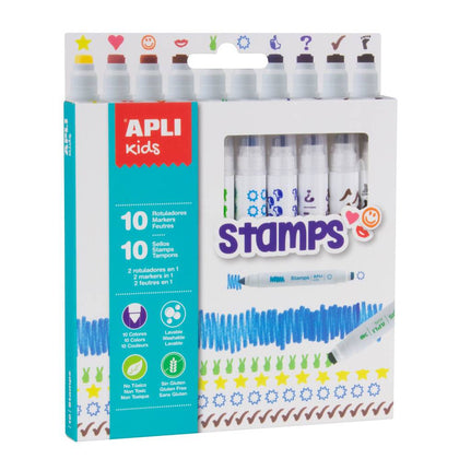 Pack 10 Rotuladores Stamps APLI Kids