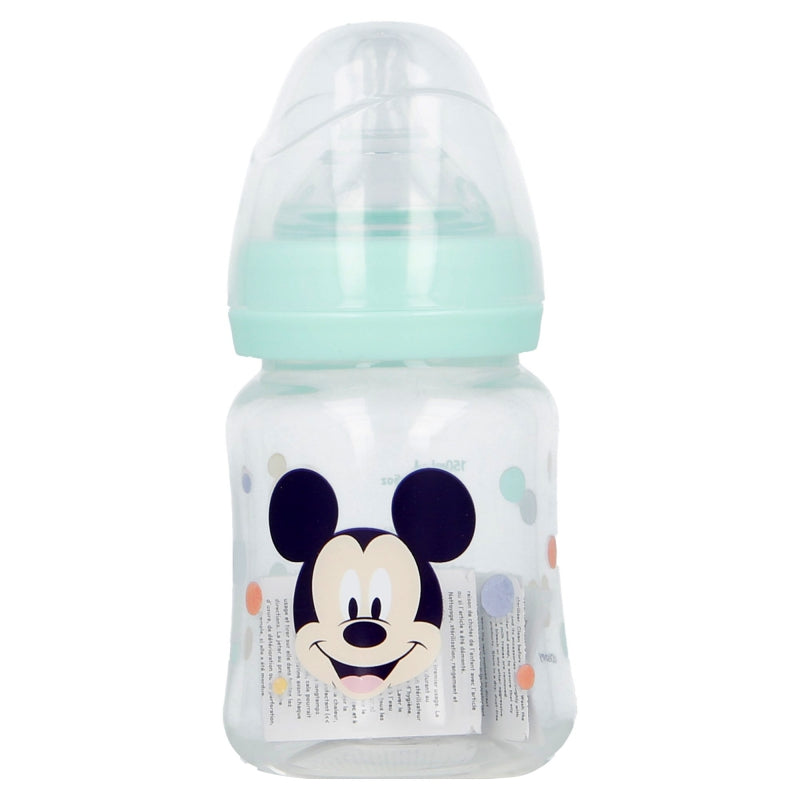 Biberón Cuello Ancho 150ml Tetina Silicona 3 Posiciones Cool Like Mickey