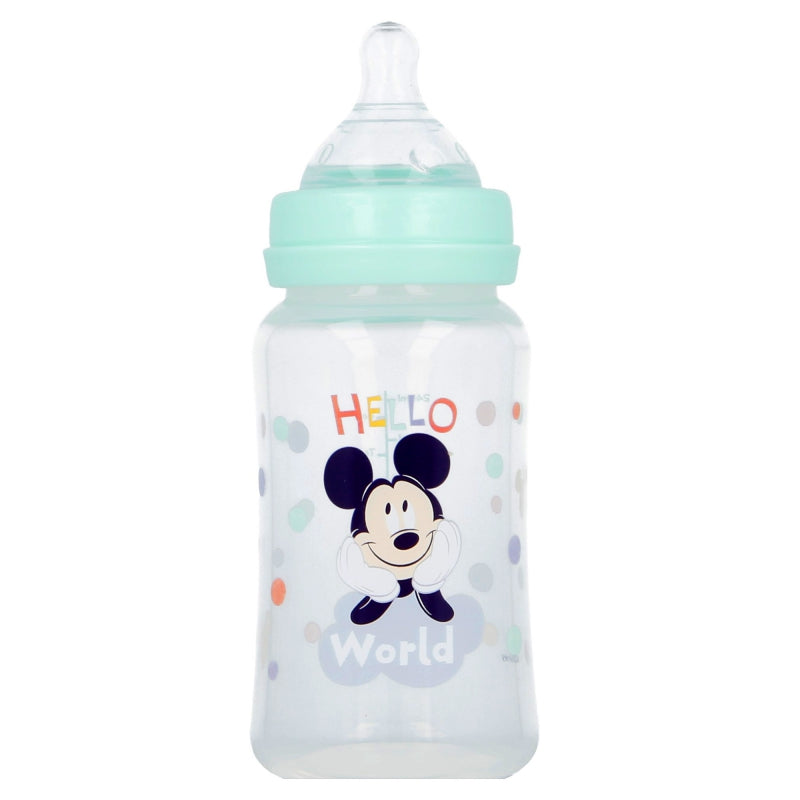 Biberón Cuello Ancho 240ml Tetina Silicona 3 Posiciones Cool Like Mickey