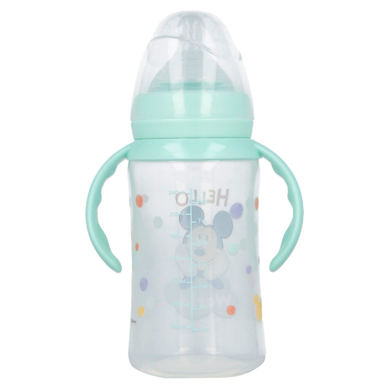 Biberón Cuello Ancho 360ml Tetina Silicona 3 Posiciones con Asas Cool Like Mickey