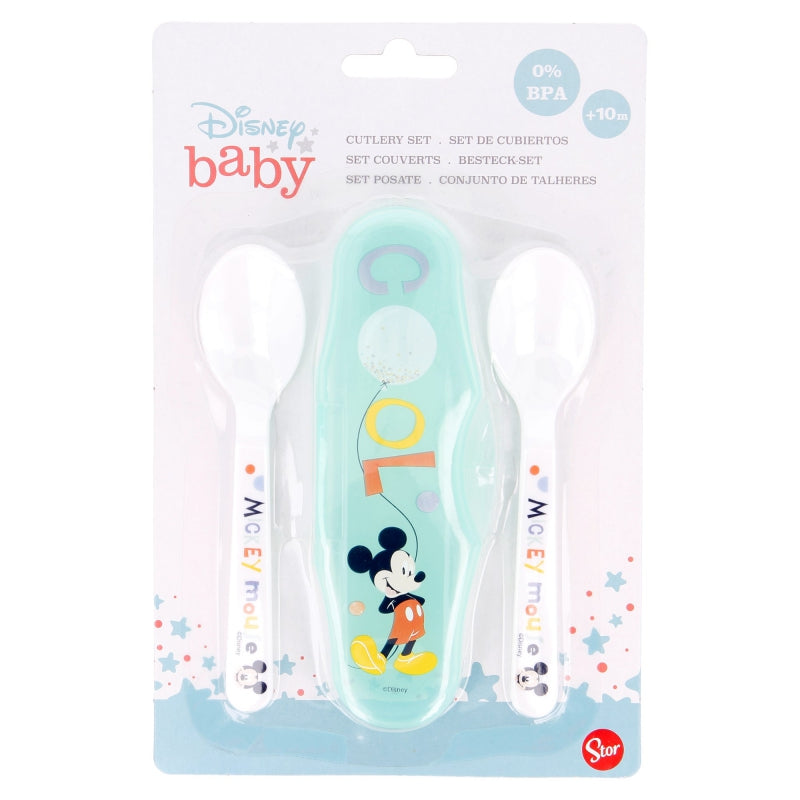 Estuche con 2 Cucharas para Bebés Cool Like Mickey