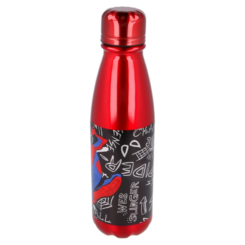 Botella Aluminio Infantil 600 ml Spiderman Urban Web