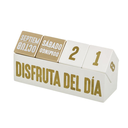Calendario Sobremesa MDF Blanco 28,50x10x14cm