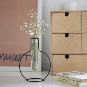 Florero Round Silhouette Negro