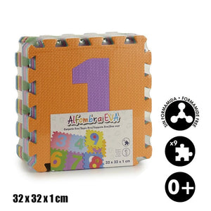 Alfombra Puzzle Infantil 9 Piezas Números Colores Surtidos