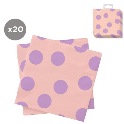 Juego de 20 Servilletas 33x33 Topos