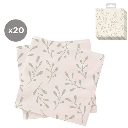 Juego de 20 Servilletas 33x33 Hojas