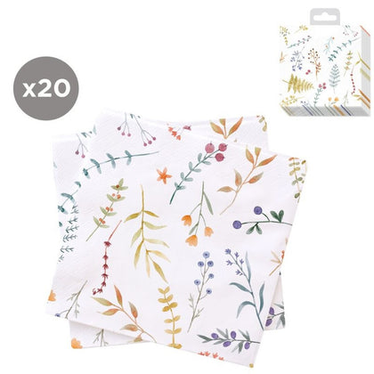 Juego de 20 Servilletas 33x33 Hojas