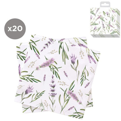 Juego de 20 Servilletas 33x33 Lavanda