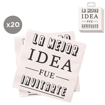 Juego de 20 Servilletas 33x33 Frase