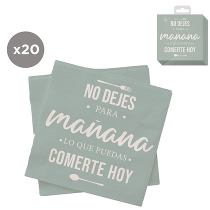 Juego de 20 Servilletas 33x33 Frase