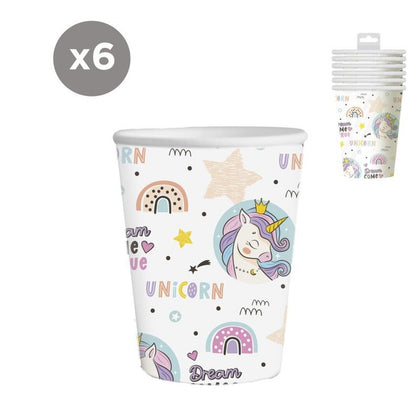 Juego de 6 Vasos 266ml Unicornio