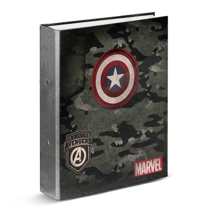 Carpeta Anillas Capitan America Army Marvel Karactermania Verde Camuflaje