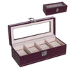Caja 4 Relojes Polipiel Burgundy