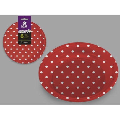 Bolsa 6 Plato Diseño Topos 18 cm PS