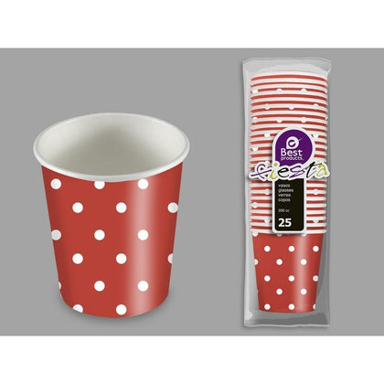 Bolsa 25 Vaso Diseño Topos 200 cc Cartón