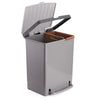 Cubo Pedal Reciclaje 17+8 L Gris