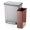 Cubo Pedal Reciclaje 17+8 L Gris