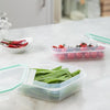 Contenedor de Alimentos 1,3 L Clip Safe Cuadrado Transp-Verde