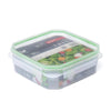 Contenedor de Alimentos 1,3 L Clip Safe Cuadrado Transp-Verde