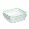 Contenedor de Alimentos 1,3 L Clip Safe Cuadrado Transp-Verde