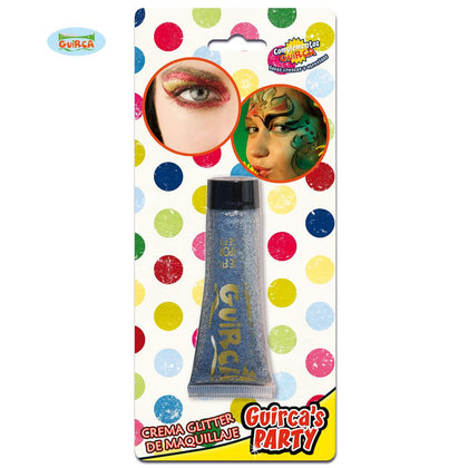 Tubo Maquillaje en Crema Plata Glitter 20ml.