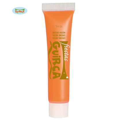 Tubo Maquillaje Crema Naranja Neón 10ml.