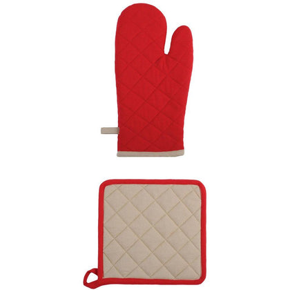 Duo Manopla y Agarrador Rojo