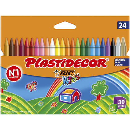 Caja 24 Ceras de Colores Plastidecor Bic