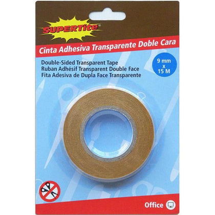 Cinta Adhesiva Transparente Doble Cara 9 mm x 15 m